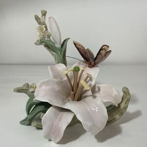 Always And Forever collectible Elegant Porcelain Lily and Butterfly Figurine